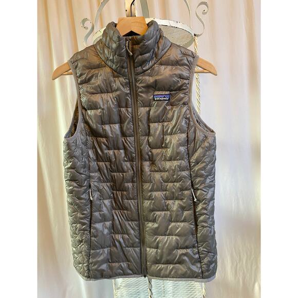 Patagonia Vest Nano Puff Insulated Packable Zip Up Silver Gray Women's Size Med - Picture 1 of 11